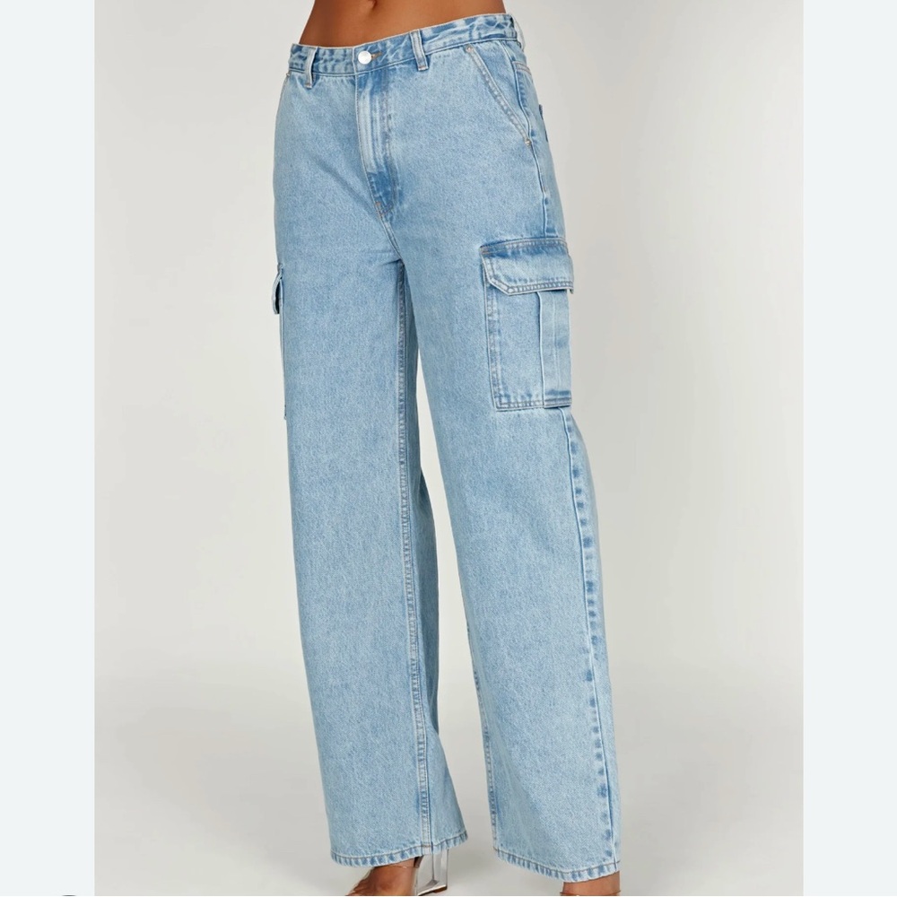 BNWOT Meshki Light Blue Cargo Jeans